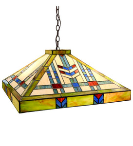 17"Sq Prairie Wheat Stained Glass Pendant | Smashing Stained Glass & Lighting