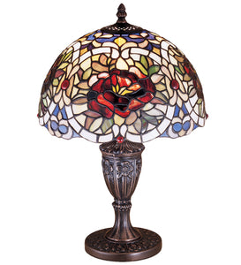 18"H Renaissance Rose Floral Table Lamp