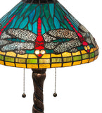 21"H Tiffany Dragonfly W/ Twisted Fly Mosaic Base Table Lamp