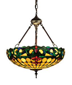 18"W Duffner & Kimberly Colonial Tiffany Inverted Pendant