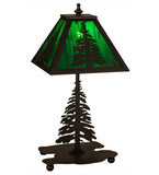 14"H Tall Pines Rustic Lodge Accent Lamp