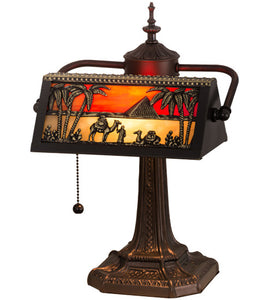 15.5"H Camel Mission Banker's Desk Lamp