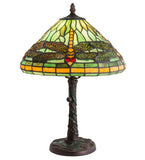 16"H Tiffany Dragonfly W/ Twisted Fly Mosaic Base Table Lamp