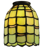 4"W Tiffany Maiss Stained Glass Fan Light Shade