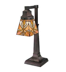 20"H Glasgow Bungalow Stained Glass Desk Lamp