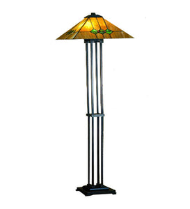 63"H Martini Mission Stained Glass Floor Lamp