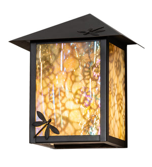 9"W Seneca Lotus Leaf and Dragonfly Wall Sconce