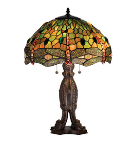 24.5"H Tiffany Hanginghead Dragonfly Table Lamp
