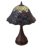 18"H Tiffany Peacock Feather Table Lamp