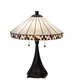 22"H Stained Glass Checkerboard Table Lamp