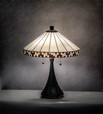 22"H Stained Glass Checkerboard Table Lamp