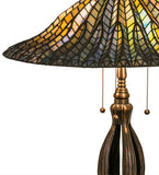 30"H Tiffany Lotus Leaf Table Lamp