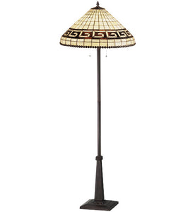 62"H Tiffany Greek Key Floor Lamp