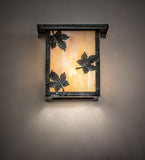 8"W Hyde Park Maple Leaf Outdoor Wall Sconce