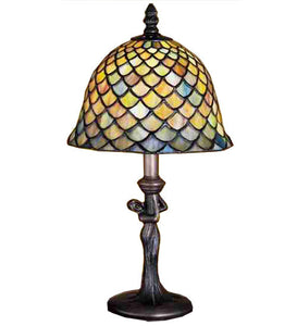 15"H Tiffany Fishscale Mini Lamp