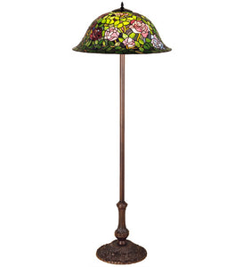 63"H Tiffany Rosebush Floral Stained Glass Floor Lamp