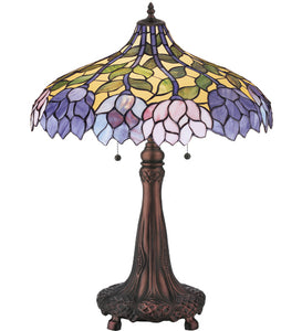 26"H Stained Glass Wisteria Table Lamp