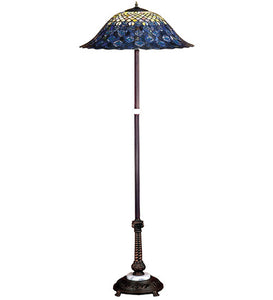 60"H Tiffany Peacock Feather Floor Lamp