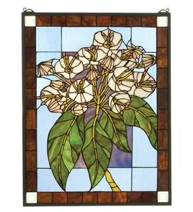 20"W X 26"H Revival Mountain Laurel Stained Glass Window