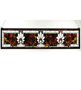 57"W X 9.5"H Beveled Ellsinore Transom Stained Glass Window