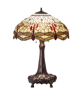 31"H Tiffany Hanginghead Dragonfly Table Lamp