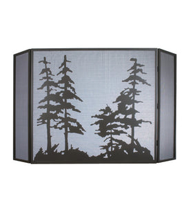 68"W X 39"H Tall Pines Metal Folding Fireplace Screen