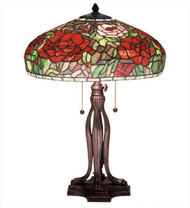 23.5"H Tiffany Peony Floral Table Lamp