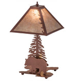 21"H Leafs Edge Lodge W/Lighted Base Table Lamp