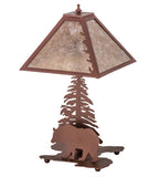 21"H Leafs Edge Lodge W/Lighted Base Table Lamp