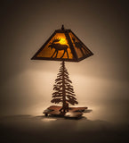21"H Lone Moose Tall Pines Wildlife Table Lamp