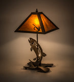 21"H Leaping Trout Wildlife Table Lamp