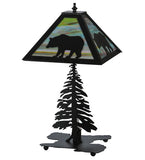 21.5"H Lone Bear W/Lighted Base Wildlife Table Lamp