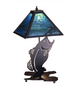 21"H Leaping Bass Wildlife Table Lamp