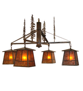40"W Tall Pines Valley View 4 Lt Lodge Chandelier