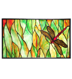 8"W X 14"H Tiffany Dragonfly Stained Glass Window