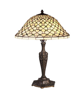 22"H Tiffany Diamond & Jewel Table Lamp