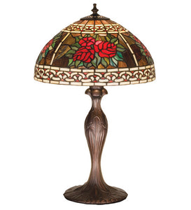 22.5"H Roses & Scrolls Floral Table Lamp