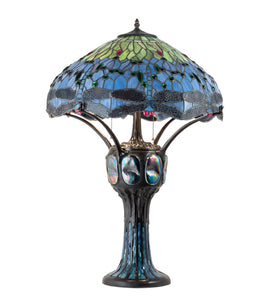 33"H Tiffany Hanginghead Dragonfly Table Lamp