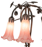 58"H Pink Pond Lily 3 Lt Floor Lamp