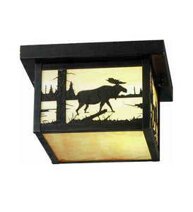 10"Sq Hyde Park Moose Outdoor Flushmount