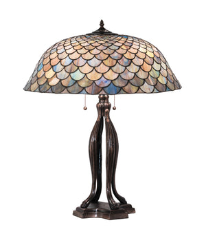 30"H Tiffany Fishscale Table Lamp