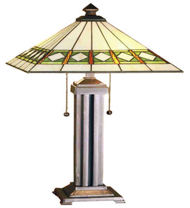 24"H Diamond Mission Stained Glass Table Lamp