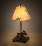 15"H Pressed Foliage Lone Moose Accent Lamp