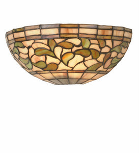 12"W Turning Leaf Stained Glass Wall Sconce