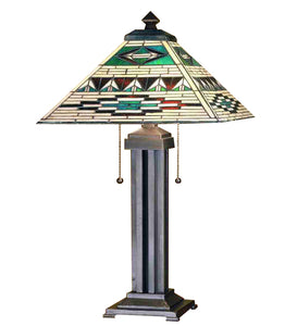 24"H Valencia Mission Stained Glass Table Lamp