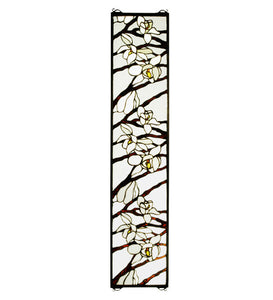 9"W X 42"H Magnolia Stained Glass Window