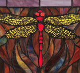 28"W X 10"H Trio Dragonfly Transom Stained Glass Window