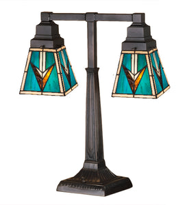 20"H Valencia Mission 2 Arm Desk Lamp