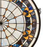 21"W X 21"H Fleur-de-lis Medallion Stained Glass Window