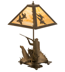 21"H Duck Hunter W/Dog Rustic Lodge Table Lamp